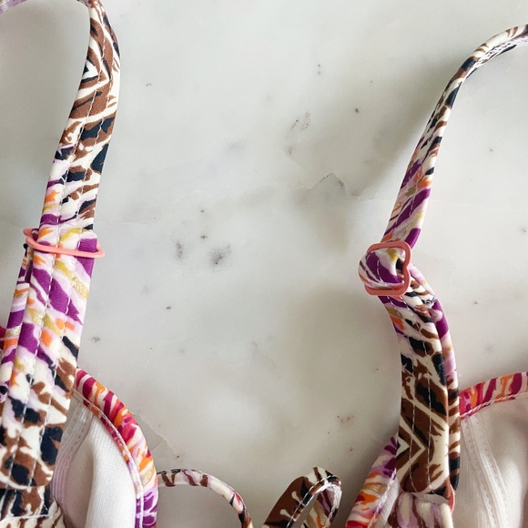 Freya Inferno Vibrant Multicolored Underwire Half Cup Bikini Top Amber, 30 DD - Picture 8 of 12